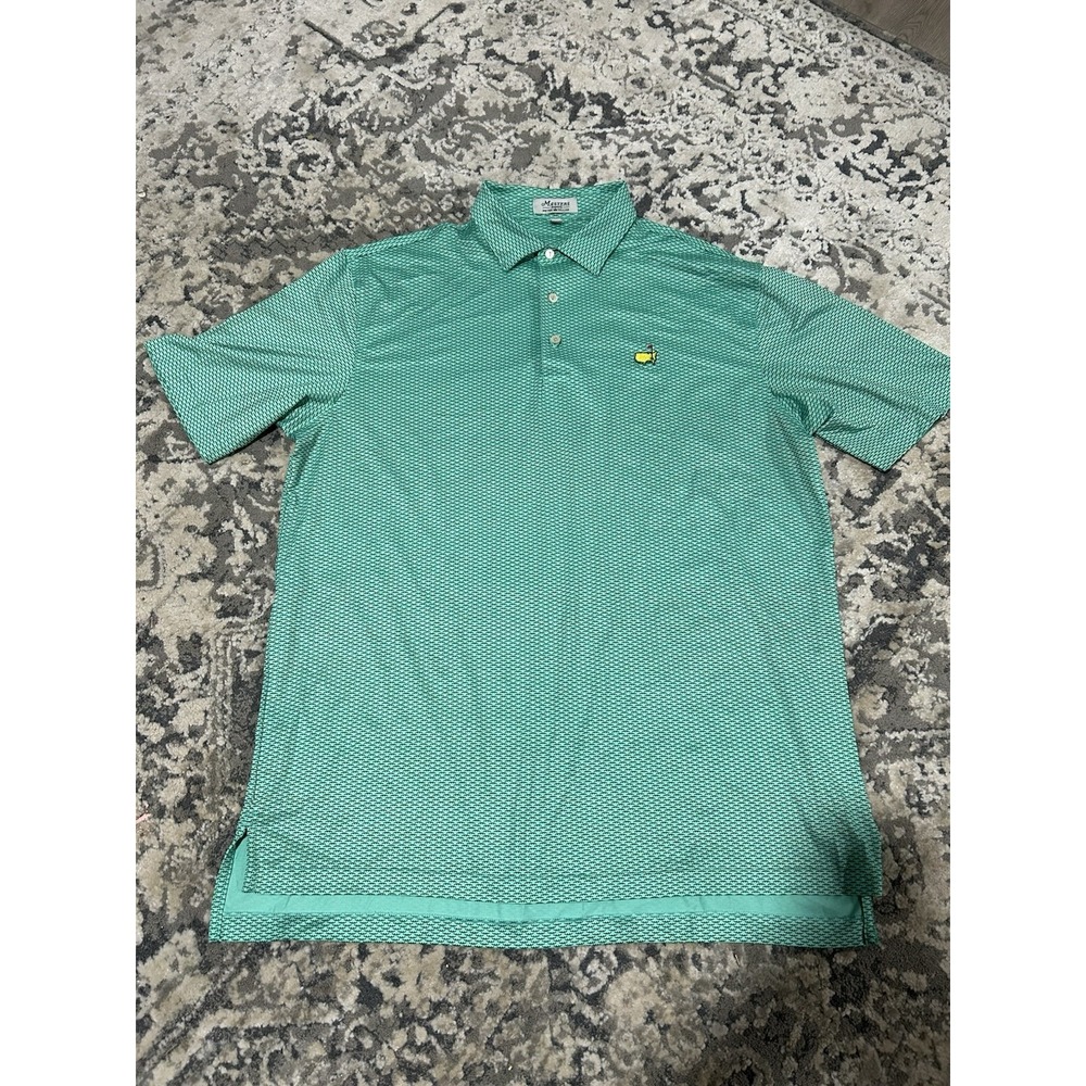 Masters Peter Millar Men's Large Green Polo Golf Polo Shirt